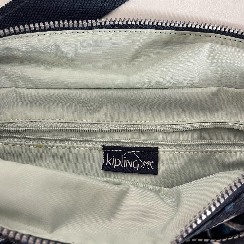 Kipling Gabbie Blue Eye Print Travel Crossbody Bag Purse Multi Pocket Monkey - Picture 5 of 14